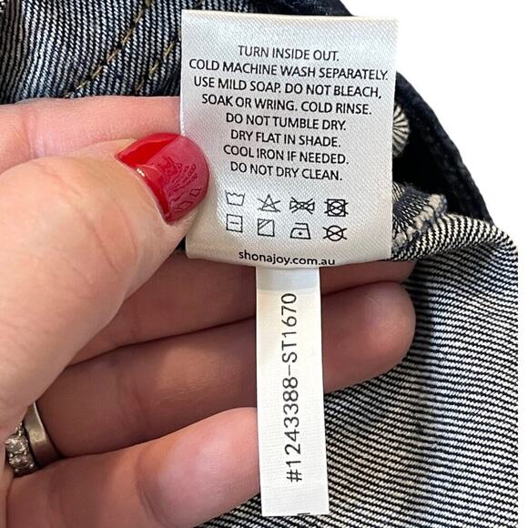 Shona Joy Womens Sz 12 Rita Patch Pocket Mini Dress in Deep Indigo Dark Wash NEW - Picture 10 of 10